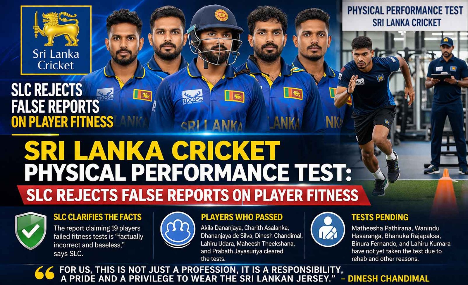 Sri Lanka Cricket Physical Performance Test